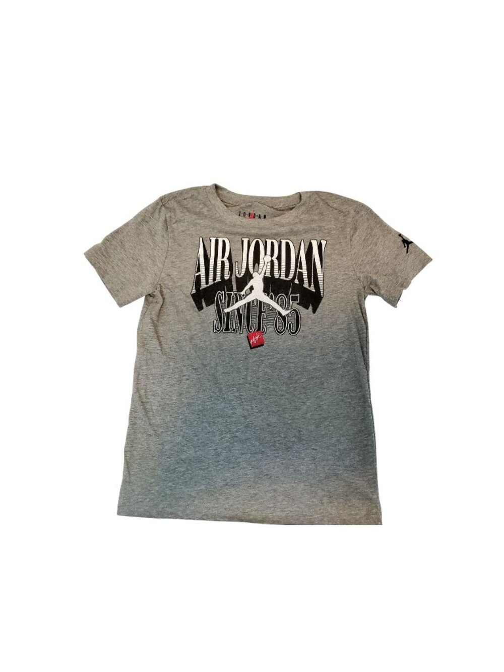 Air Jordan Since 85 Gray Graphic T-Shirt Size M Cotton Blend Crew Neck Short